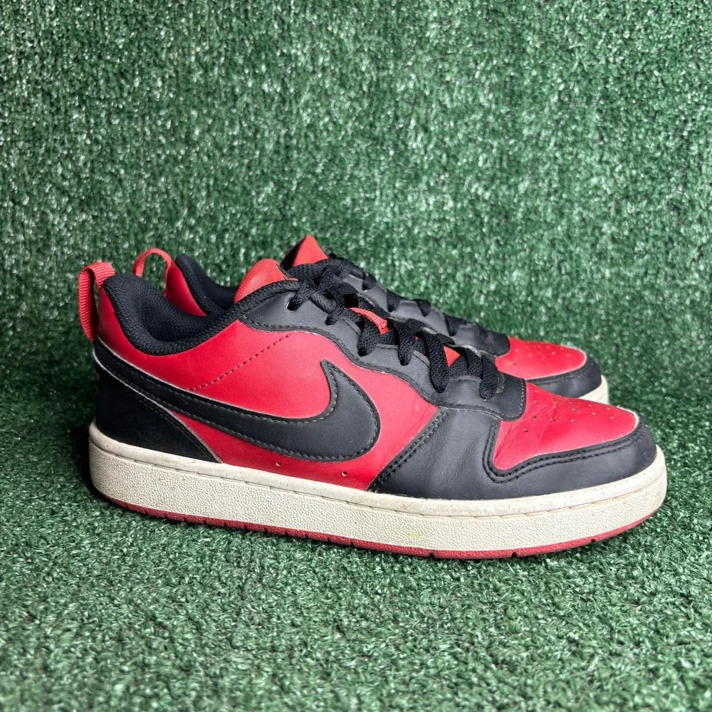 Nike Court Borough Low Recraft Older Kids Basketball Sneakers Red Black Youth 5Y